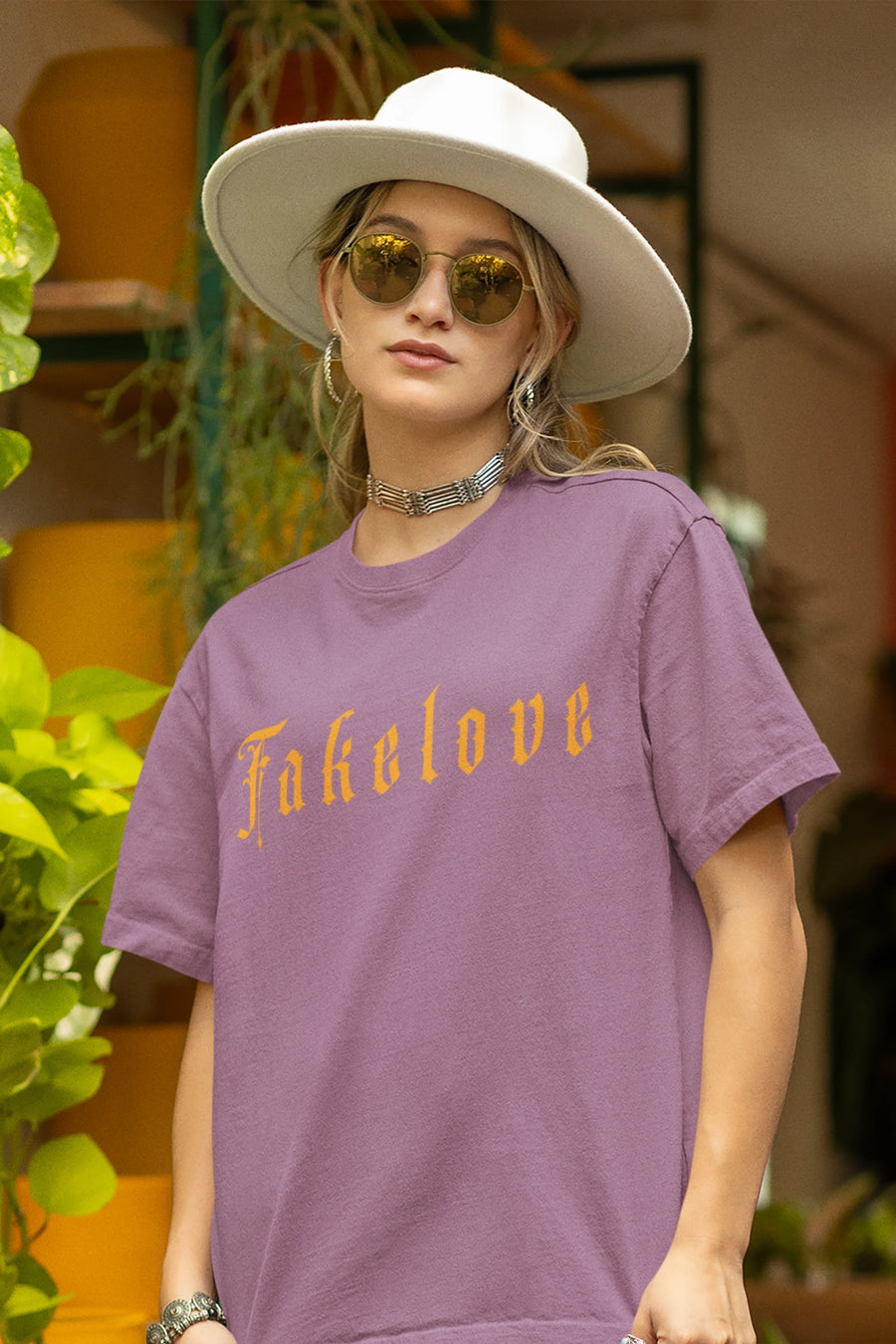 Fake Love | Brutalism | Dropped Sleeve Unisex T-shirt