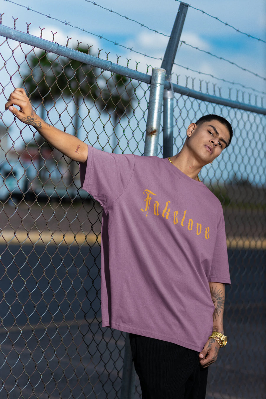 Fake Love | Brutalism | Dropped Sleeve Unisex T-shirt